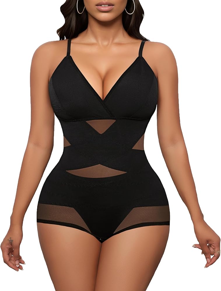 Avidlove Woman Shapewear Body Suit Plus Size Bodysuit Tummy Control Waist Trainer(Beige,Medium)