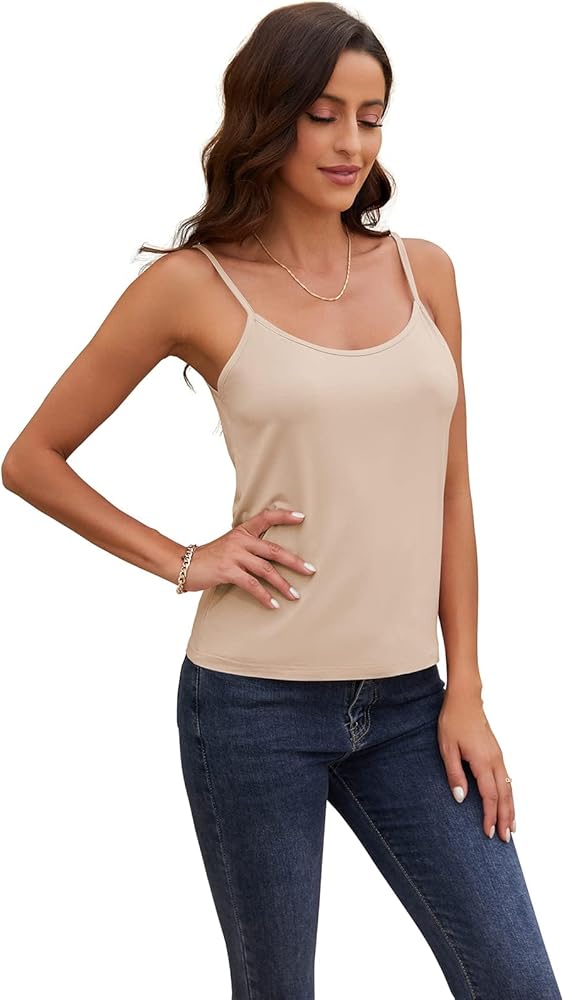 Womens Camisoles Tank Tops Basic Adjustable Spaghetti Strap Tee Shirts Athletic Lightweight Y2K Yoga Tops