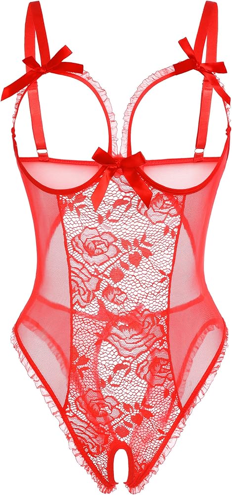 Avidlove Women One Piece Lingerie Sexy Lace Babydoll Mini Bodysuit