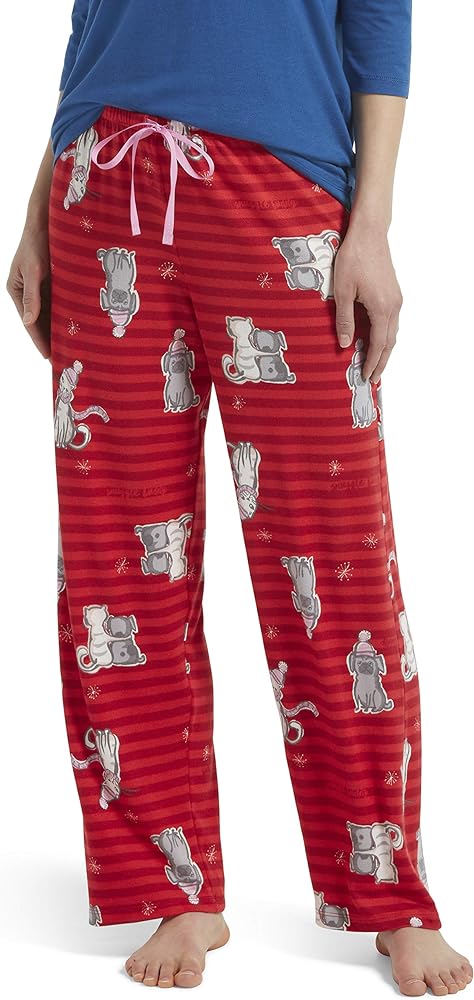 HUE Women's Printed Knit Long Pajama Sleep Pant