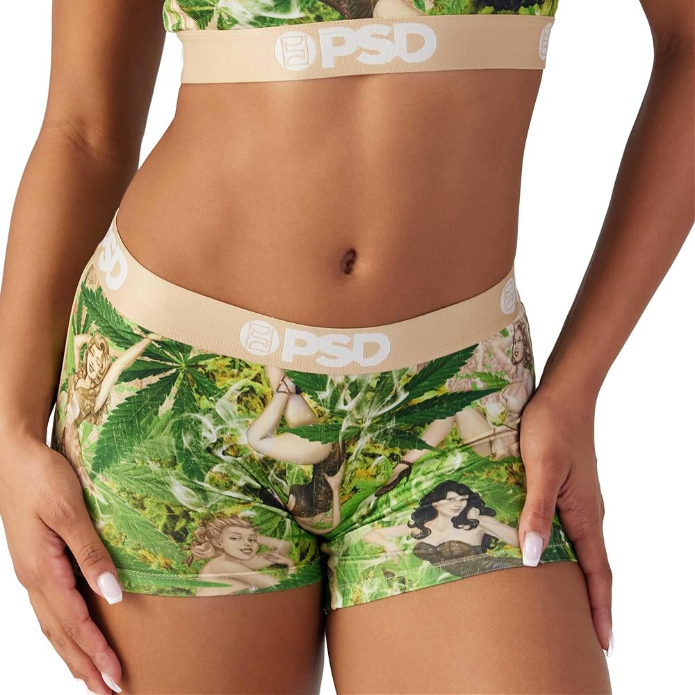 PSD Women's Recreational Print Boy Shorts - Full Coverage Women's Underwear - Comfortable Stretch Panties for Women