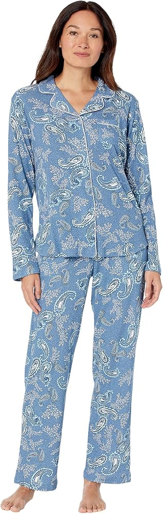 Karen Neuburger Long-Sleeve Floral Girlfriend Pajama Set Pj, Fall Paisley, LG (Women's 14-16)