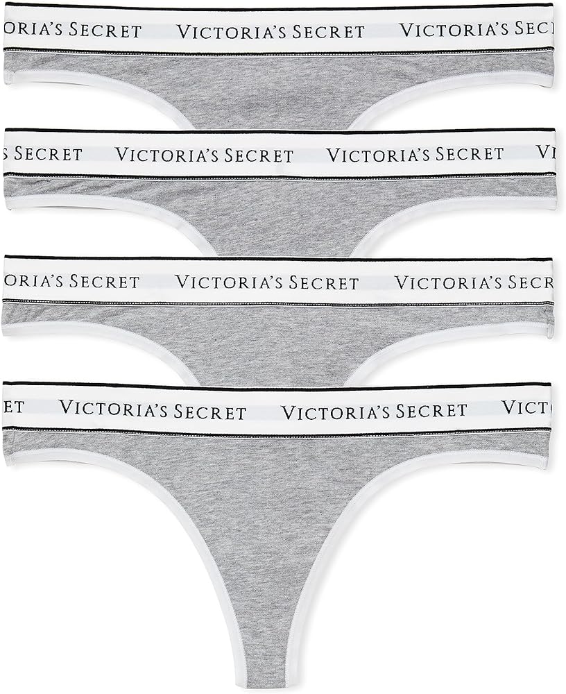 Victoria's Secret Logo Cotton Thong Panty Pack, Underwear for Women (XS-XXL)