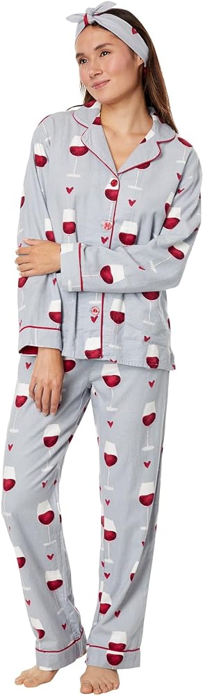 PJ Salvage Women's Loungewear Flannels Pajama Pj Set, Grey, Small