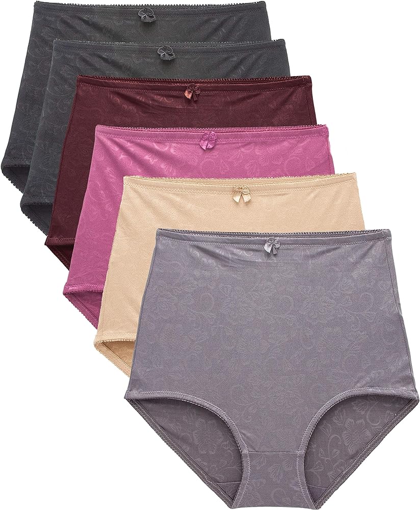 Barbra Lingerie Womens Underwear High-Waist Tummy Control Girdle Panties Small to Plus Size Assorted 6 Pack