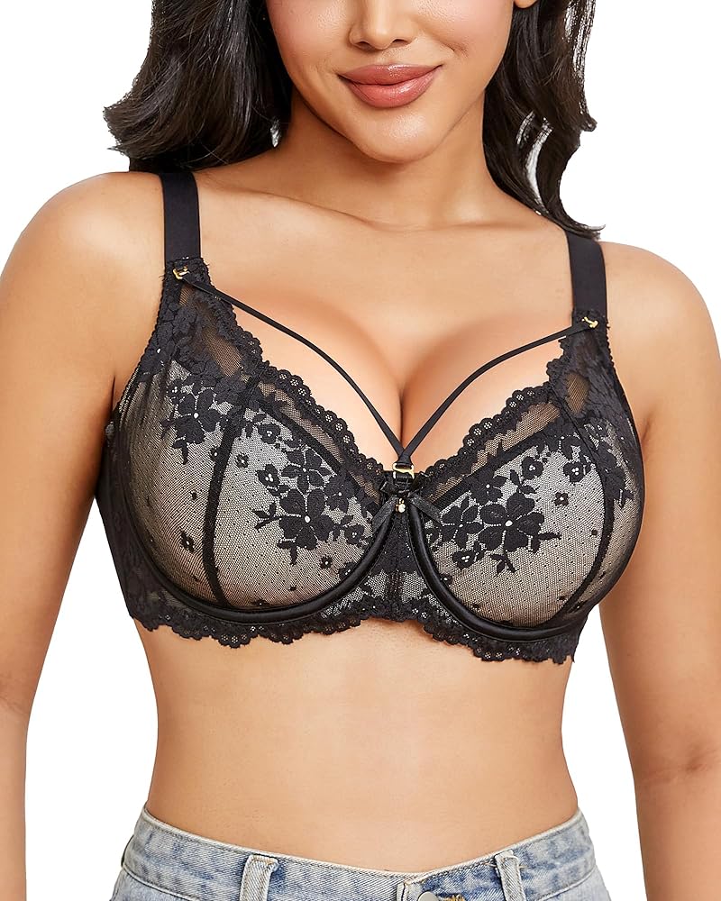 Sexy Lace Bras for Women Plus Size Push Up Bra Full Coverage Underwire Bra