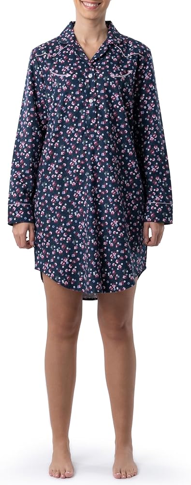 Wrangler Women's Mid-Length Flannel Sleep Shirtdress