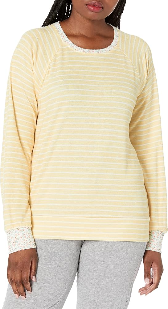 PJ Salvage Women's Loungewear Striped Fields Long Sleeve Top