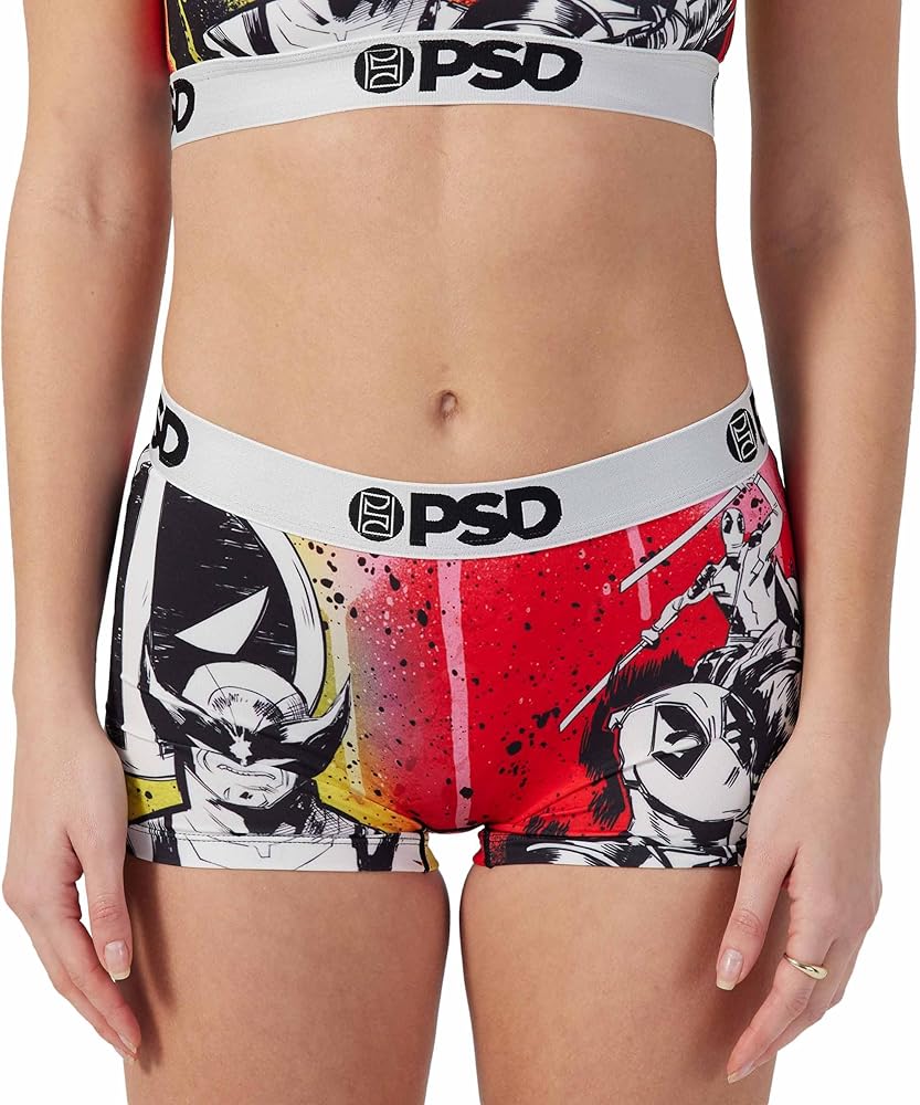 PSD Women's Marvel Print Boy Shorts - Full Coverage Women's Underwear - Comfortable Stretch Panties for Women