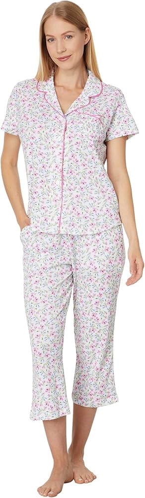 Karen Neuburger Women's Blooming Beeze Two-Piece Short Sleeve Girlfriend Long Pj Set