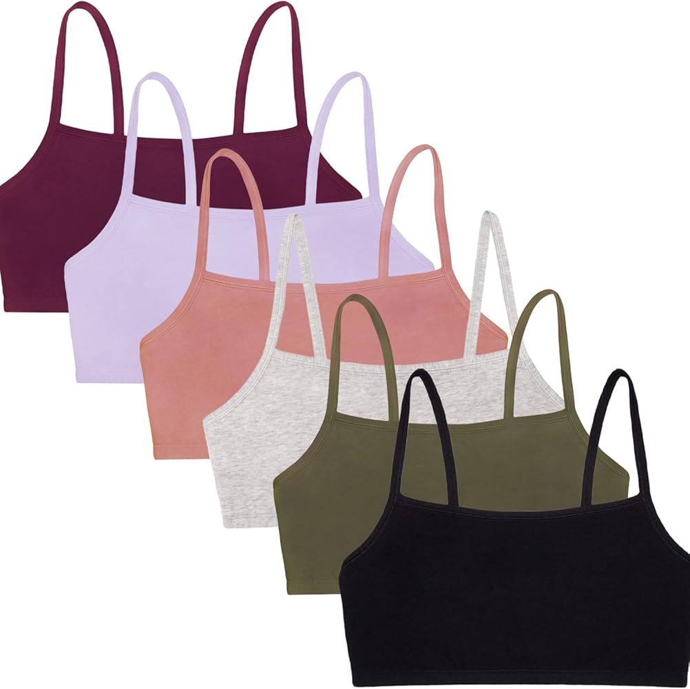 Fruit of the Loom Women's Spaghetti Strap Cotton Pullover Sports Bra Value Pack