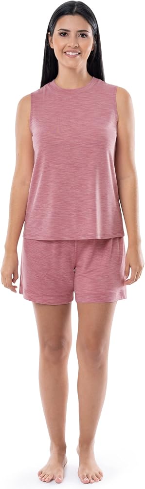 Fruit of the Loom Women's Breathable Tank Top and Short 2 Piece Sleep Set