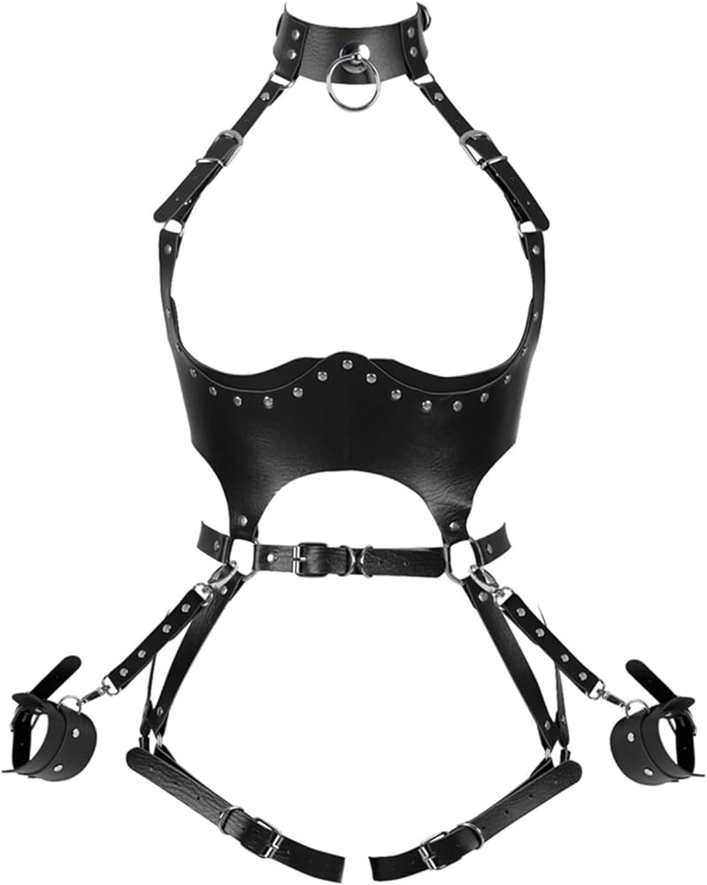 Women Punk PU Leather Body Waist Belt Bodysuit Bondage Body Harness Belt Sexy Lingerie Leg Garter BT1