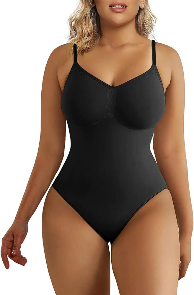 SHAPERX Women's Shapewear Bodysuit Tummy Control Body Shaper Seamless Sculpting Snatched Waist Body Suit