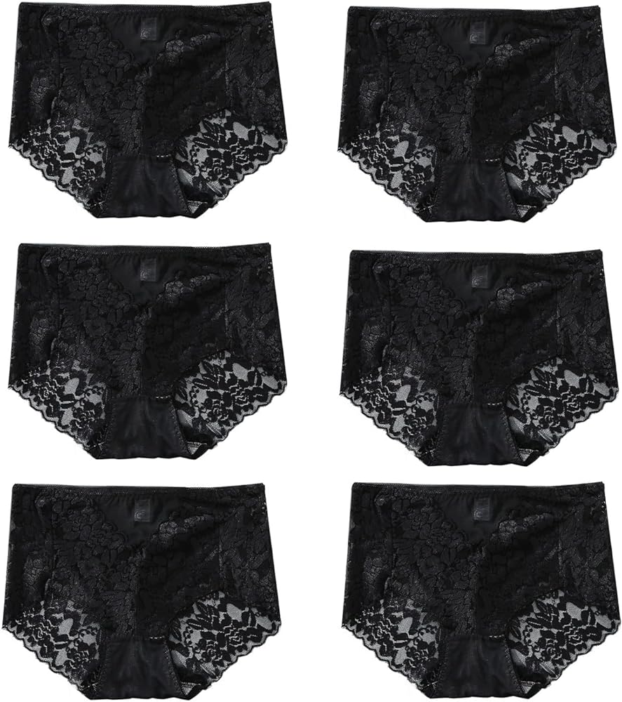 Sexy High Waisted Underwear for Women Plus Size Briefs Breathable Lace Panties High Waisted Cheekster Granny Panties