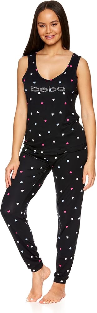 bebe Womens Tank Top and Pajama Pants Lounge Sleepwear Set