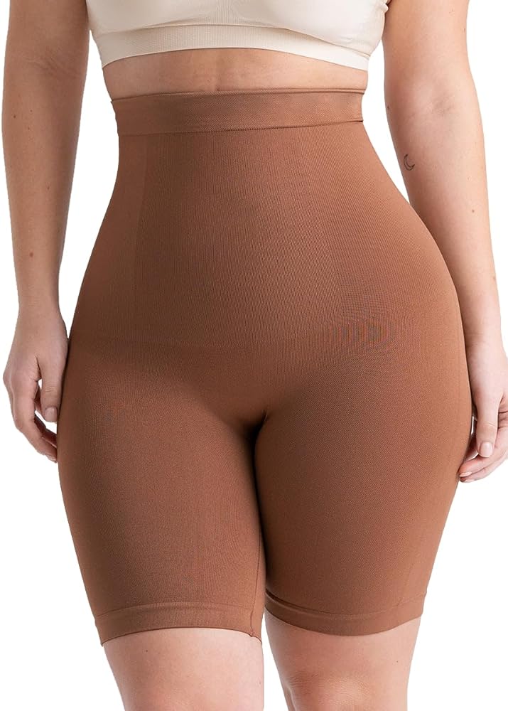 SHAPERMINT High Waisted Body Shaper Shorts Shapewear for Women Tummy Control Thigh Slimming Technology