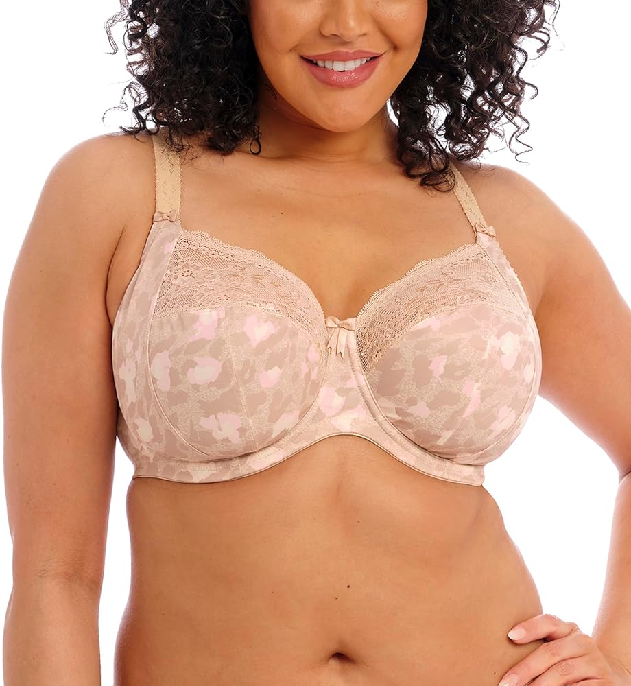 Elomi Women's Morgan Banded Bra: Comfort & Support. Three-Section Cup, Side Frame, Stretch Lace. DD+ Bras