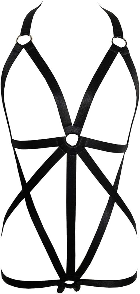 Body Harness Full for Women Garter Belts Set Strappy Adjust Gothic Punk Art Wear Elastic