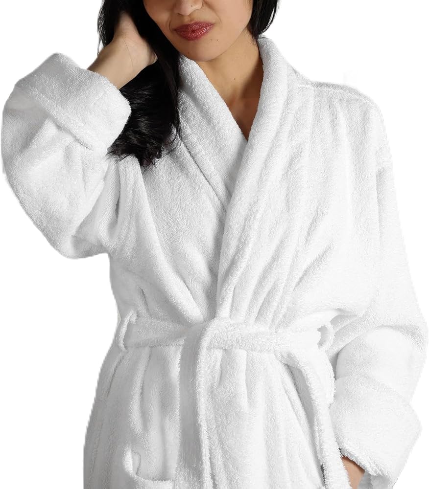 Superior Men's Traditional Premium Turkish Cotton Lightweight Long Bathrobe with Pockets