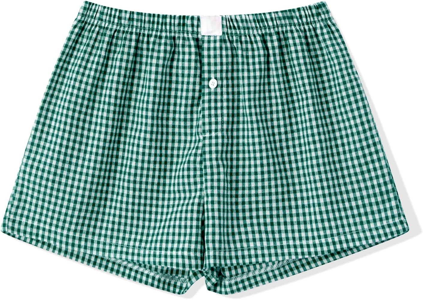 Women Y2K Plaid Shorts Button Boxers Elastic Low Waist Cute Pajama Bottom Shorts Lounge Summer Short Pants Sleepwear