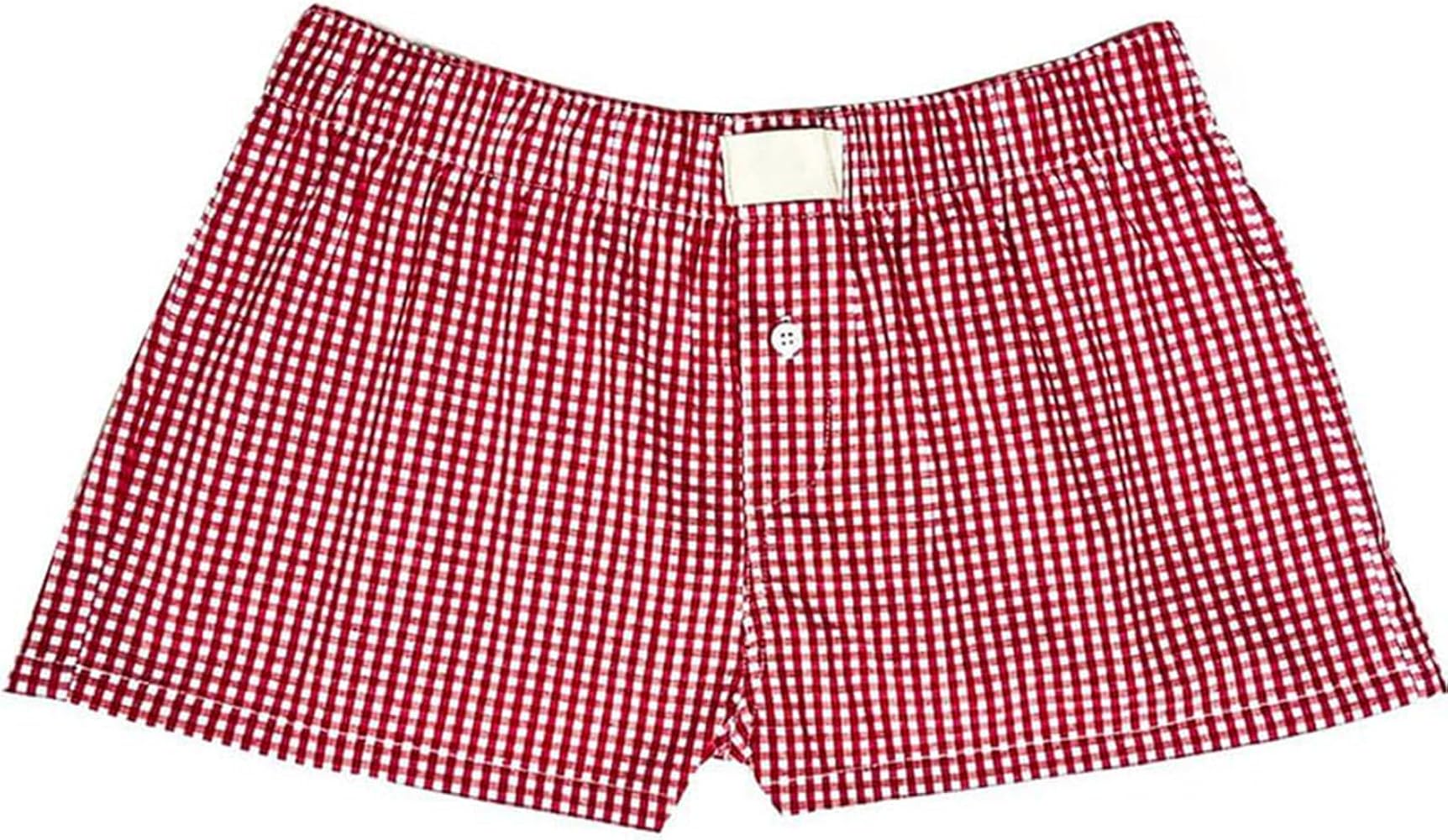 Women Pajama Shorts Buffalo Plaid Lounge Pajamas Y2k Pj Boxer Shorts Mini Gingham Print Short Pants Sleepwear