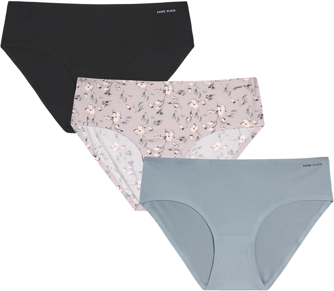 Anne Klein Women's Underwear - 3 Pack Seamless Hipster Briefs (Size: Small-XL)