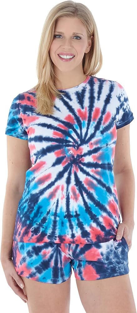 Sleepyheads Women's Cotton Short Sleeve Tie Dye Pajama Sets