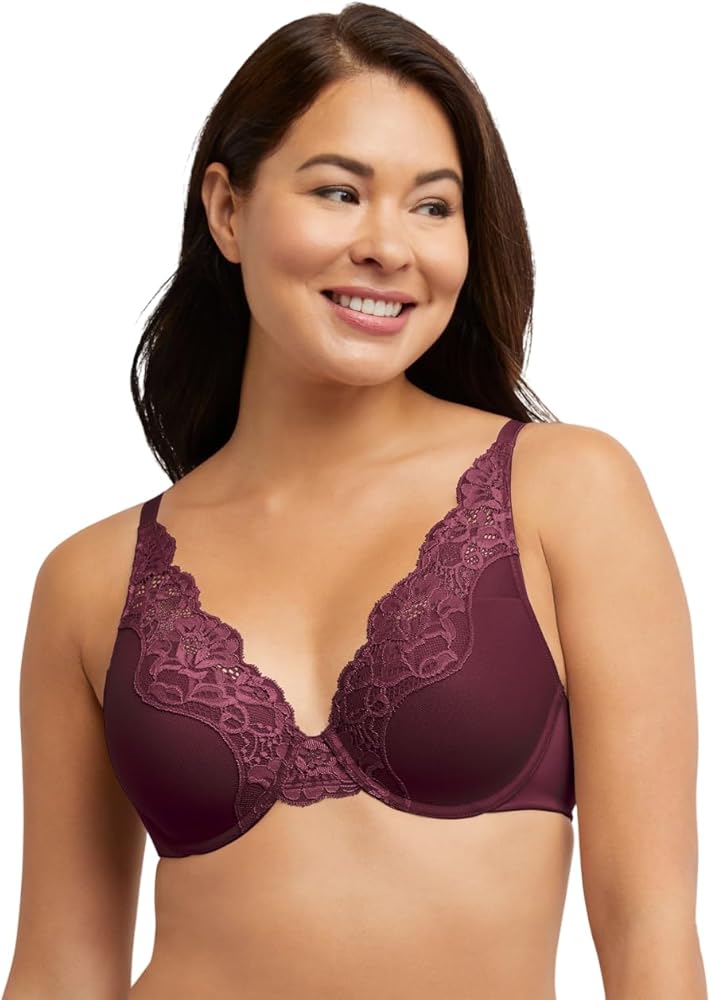 Bali One Smooth U Light Lift Lace Bra 36D, Nightfire Red