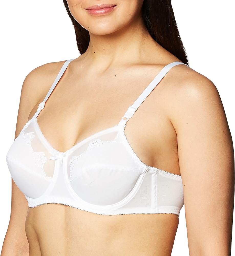 Bali Women's Flower Underwire Bra, White, 40DDD