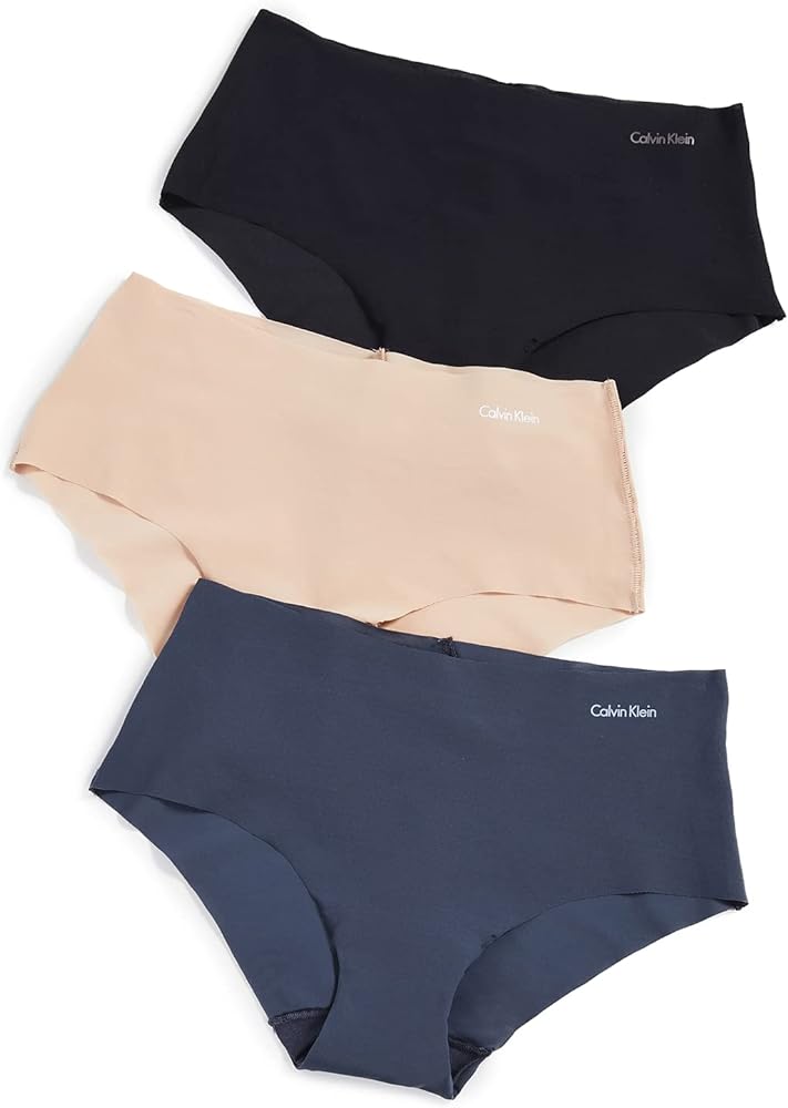 Calvin Klein Invisibles 3-Pack Hipster Speakeasy/Light Caramel/Black XS (Women's 2)