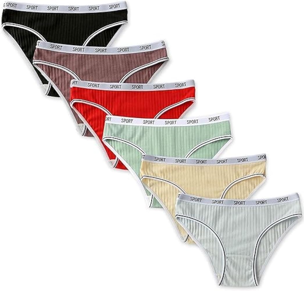 Cotton Underwear High Cut Panties for Women Low Rise Moisture Wicking Brief Multipack