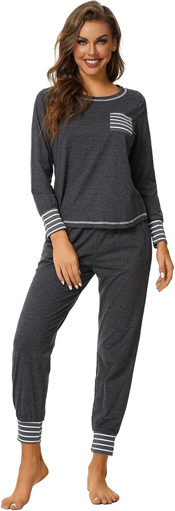 LYANER Women’s Long Sleeve Pajamas with Pants Sleepwear Loungewear Pjs Set