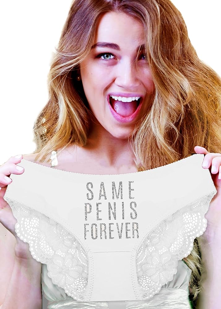 RhinestoneSash Funny Lingerie Shower Gifts for the Bride - Sexy Same Penisis Forever Panties - Bachelorette Party Gift