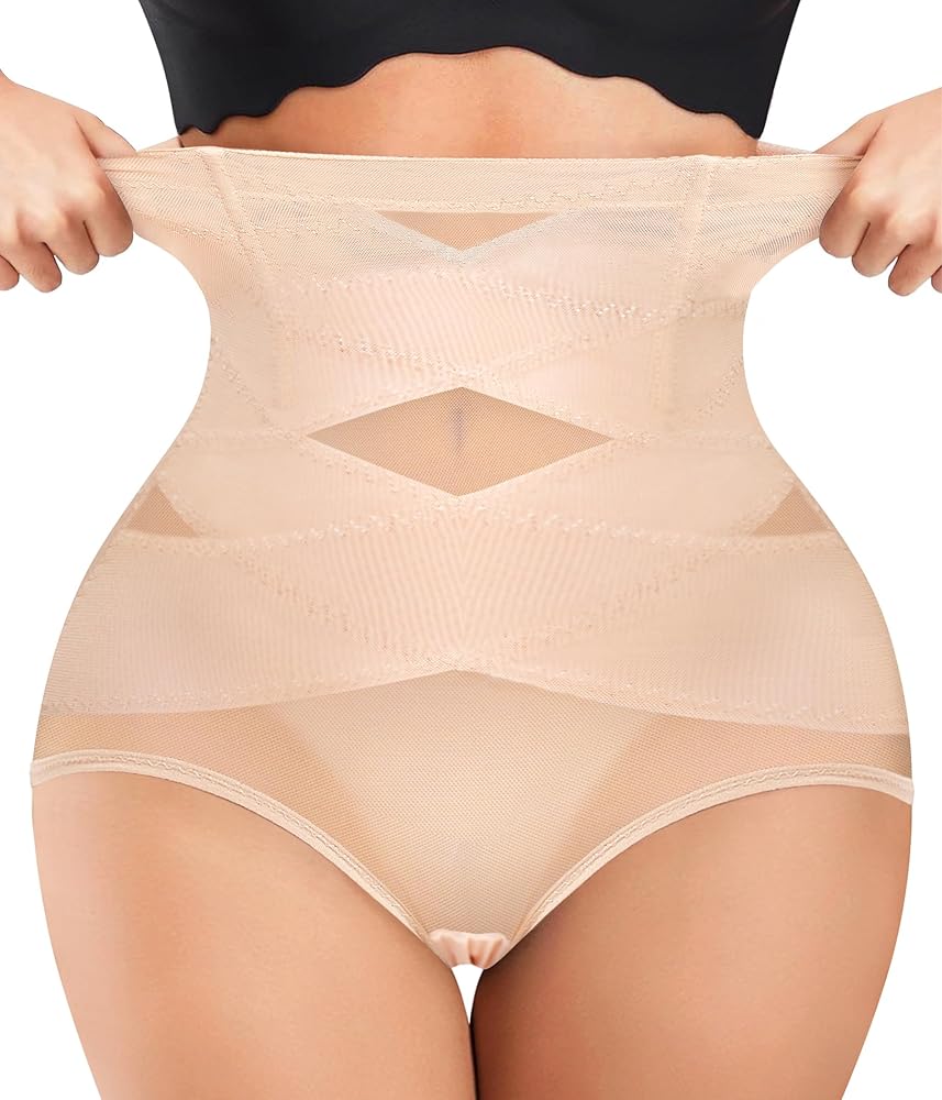 Nebility Plus Size Shapewear for Women Tummy Control Butt Lifting Panties Hi- Waist Trainer Body Shaper Short Belly Underwear