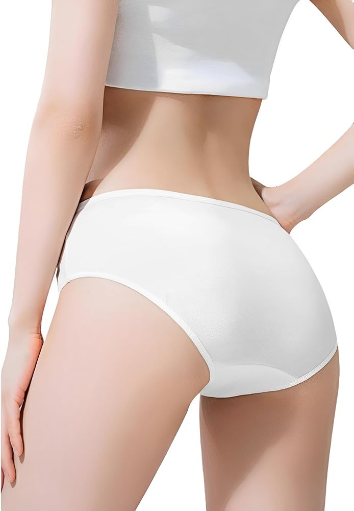 10/20 Pack Women's Pure Cotton Disposable Underwear for Travel Hospital Ladies Postpartum Panties White Briefs