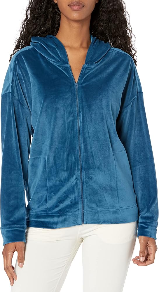 N Natori Women's Poly Velour Hoodie Jacket