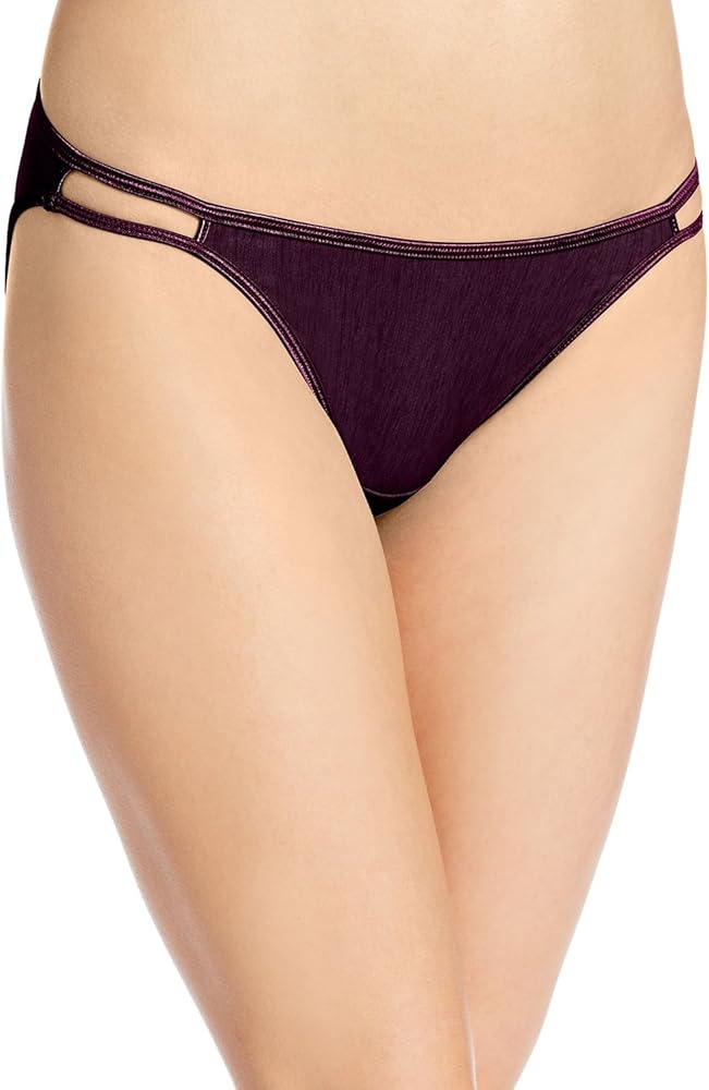 Vanity Fair Womens Body Shine Illumination String Bikini, 5, Sangria 2