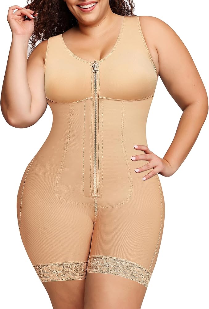 SHAPELLX Faja Colombiana Shapewear for Women Post Surgery Body Shaper Thigh Slimmer Bodysuit Compression Garment