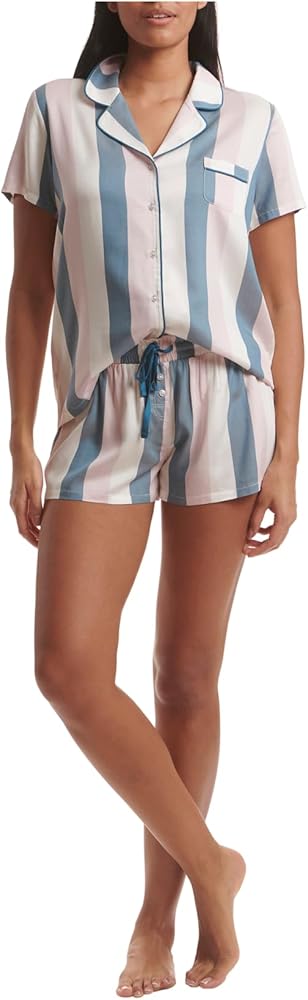 Splendid Women's Woven Button Down and Short Pajama Set