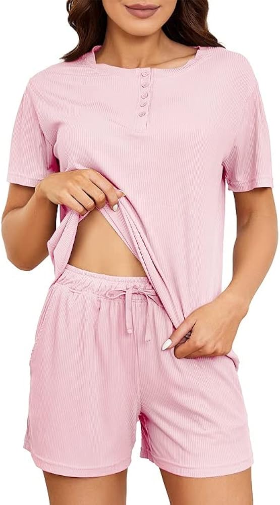 HEARTNICE Pajamas Set for Women Soft Shorts Lounge Sets Short Sleeve Sleepwear Summer PJ 2 Piece