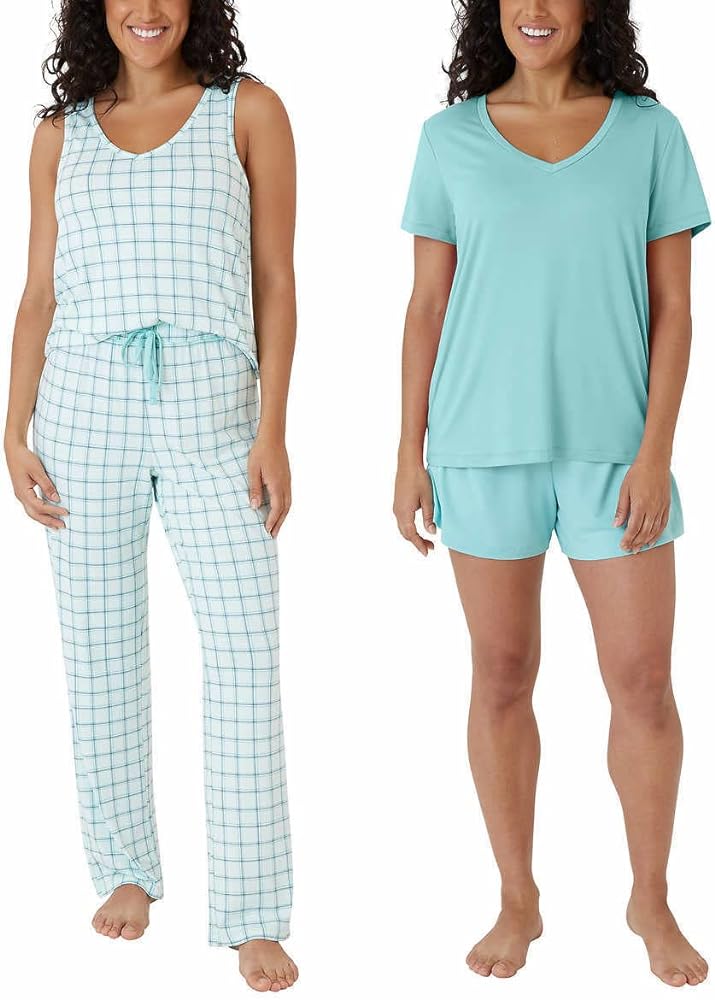 Eddie Bauer Women's 4-Piece Sleep Set, Tank, Tee, Short, Pant