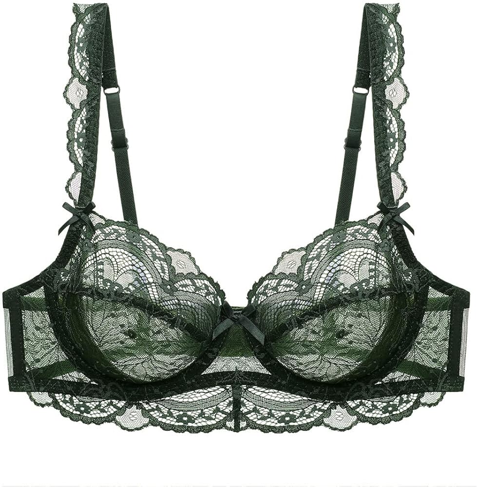 Women's Lace Balconette Bra Underwire Non-Padded Soft Cup Comfort Everyday Bras