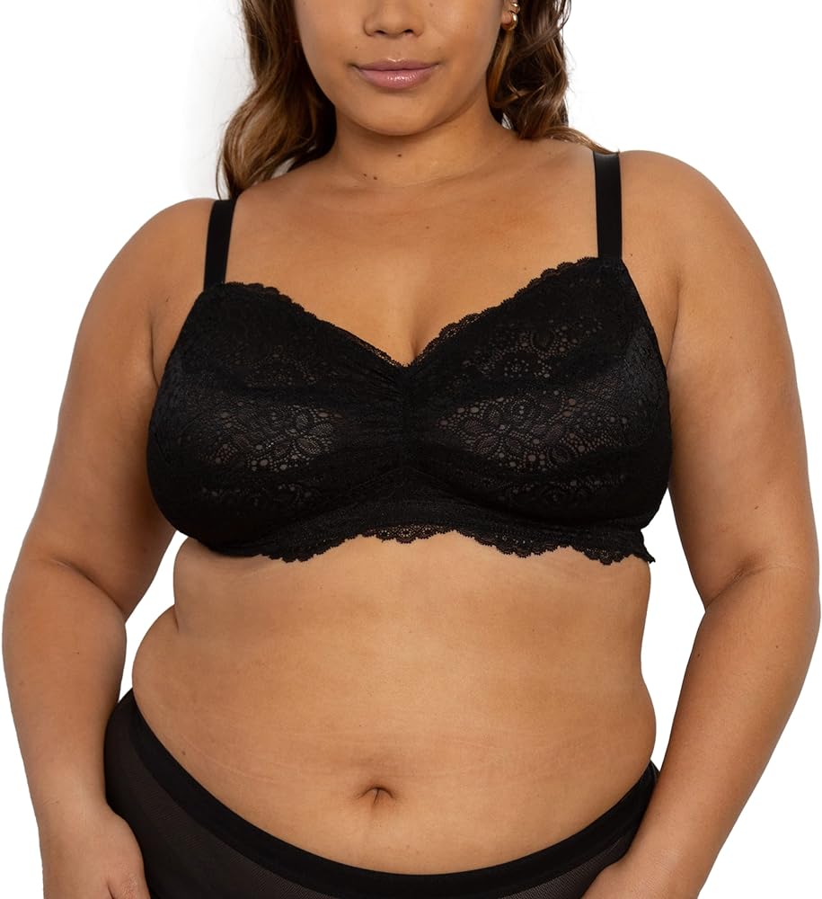 Women's Plus Size Luxe Lace Wireless Bralette