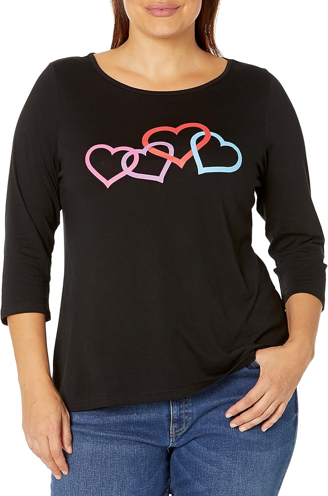 City Chic Women's Apparel Women's Avenue Plus Size Top Heart Print