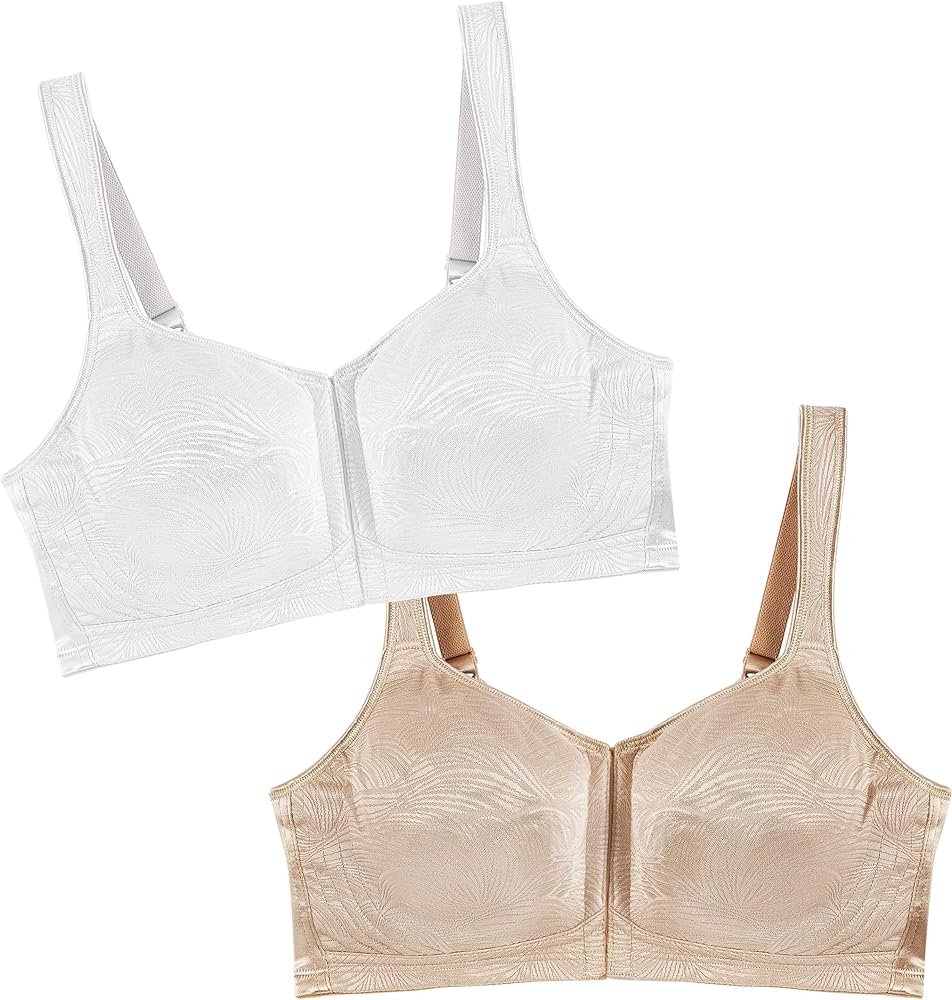 PLAYTEX Women's 18 Hour Front Close Extra Back Support Wireless Bra Use52e With 2-pack Option