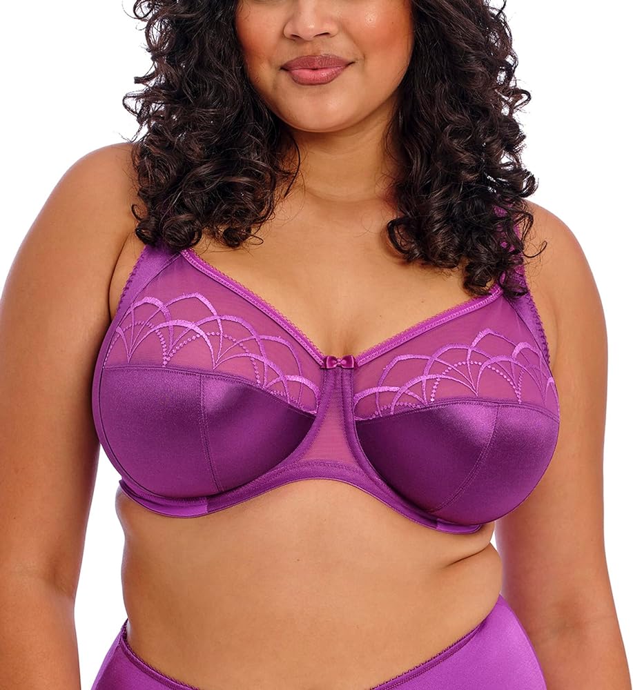 Elomi Women's Plus Size Cate Embroidered Full Cup Banded Underwire Bra, DAHLIA