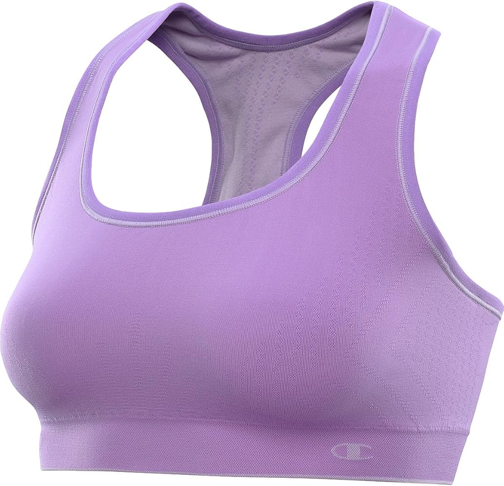 Champion Women's Double Dry Seamless Reversible Sports Bras, Stardust Purple/light Star, Small (32A