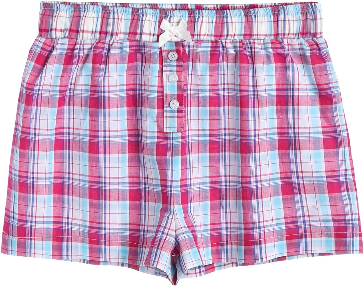 Latuza Women's Sleepwear Cotton Plaid Pajama Boxer Shorts