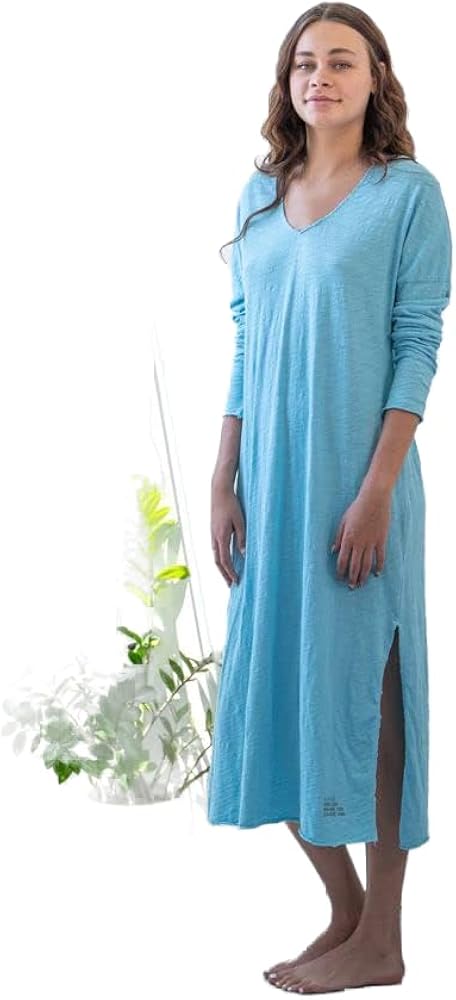 Poetically Correct Women's Coco-Cotton Sleeve Long Dress with Poetic Quote “a Little Rebellion Now and Then is a Good Thing”